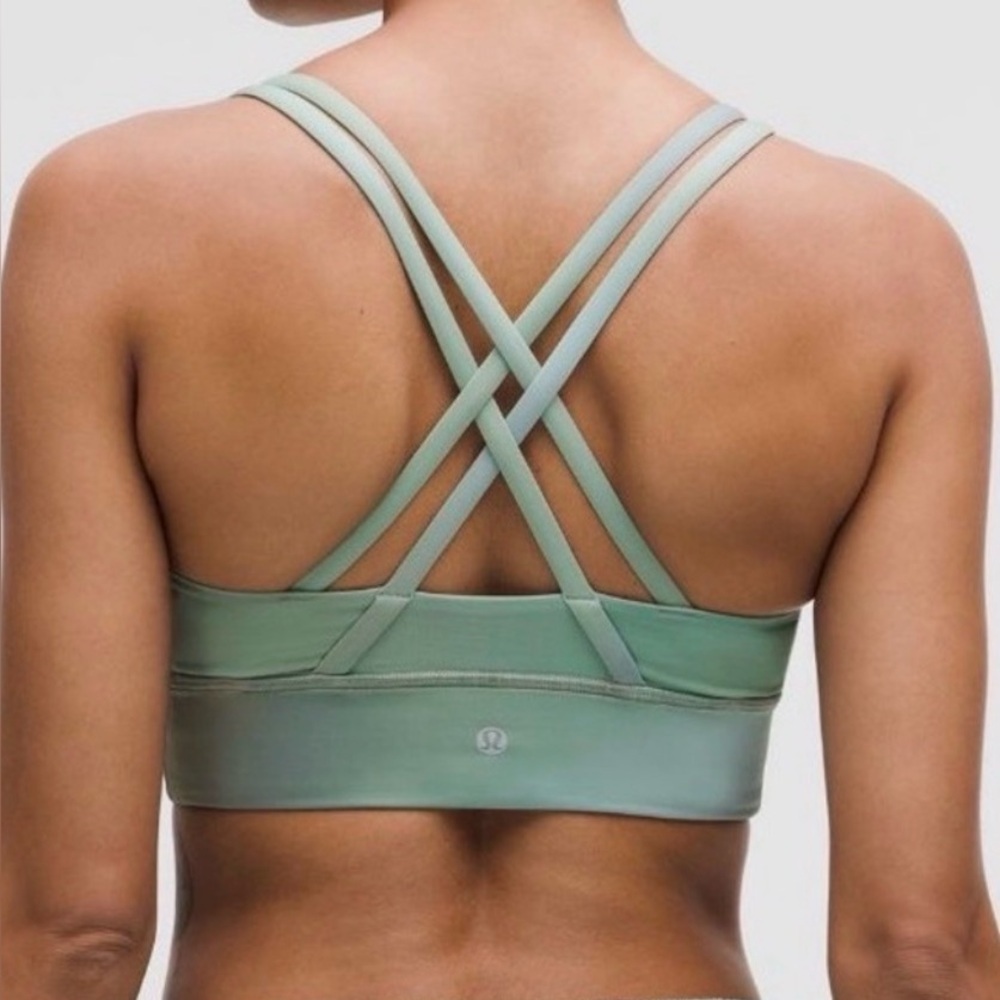 Lululemon Energy Sports Bra Long Line size 2 athletic padding green CDGM XS - Picture 2 of 8